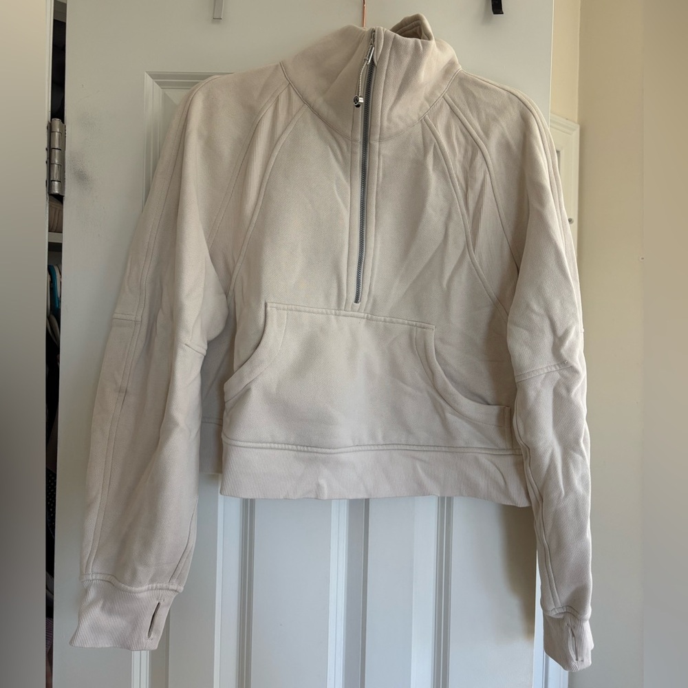 Lululemon Scuba Half-Zip Hoodie in Bone